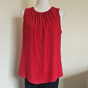 WHBM Elegant Red Sleeveless Top